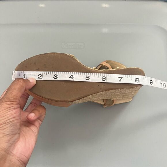 3.1 Phillip Lim Tan/Cream Leather Peep Toe Espadrille Wedges Size 8 - Picture 16 of 16